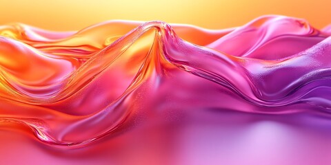 Abstract Flowing Fabric Waves with Smooth Texture and Vibrant Color Gradient