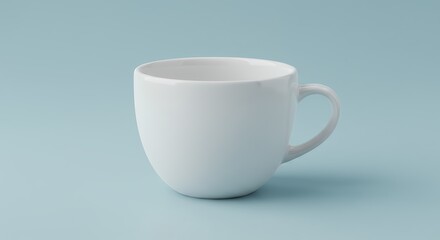 Fototapeta premium White Ceramic Cup Still Life on Blue Background