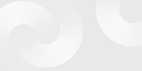 Modern white glowing geometric lines on gray background. Modern shiny blue circle lines pattern. Futuristic technology concept abstract modern art simple