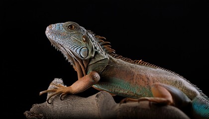 Obraz premium Lizard on a black background