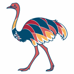 Ostrich silhouette vector illustration