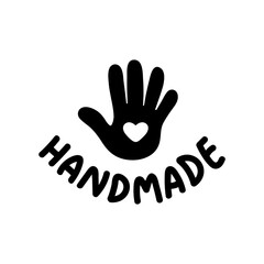 Vector handmade icon. Handcrafted product label design.