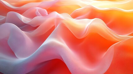 Obraz premium Abstract Orange and Pink Fabric Waves Background Texture Smoothly Flowing