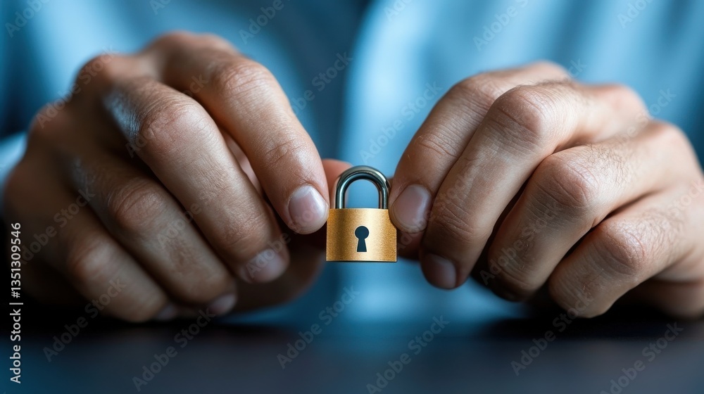 Poster a man is holding a key in his hand, and it is a key to a lock