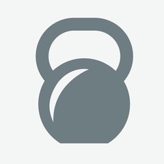 Flat kettlebell icon, weight training, fitness equipment, minimalist design, exercise symbol.
