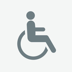Wheelchair icon, accessibility symbol, mobility aid, simple line design.
