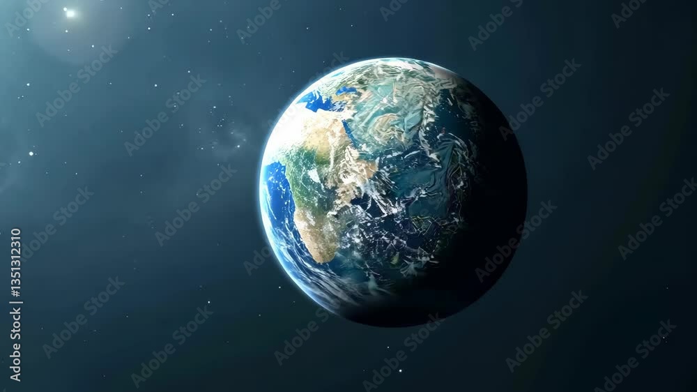 Poster a stunning view of earth framed by the cosmos highlights the intersection of advanced technology and