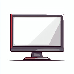 Fototapeta premium Computer monitor in a minimalist style with a white background 