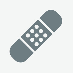 Plaster icon, bandage, first aid, wound care, medical, healing, protection.