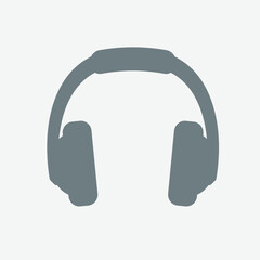Headphone icon, audio, music, sound, device, listening, modern, digital, gadget.
