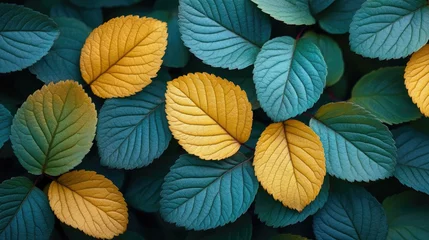 Papier peint photo intissé Autumn leaves, vibrant colors, nature pattern, ideal for background, posters, etc