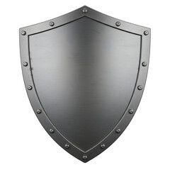 Metal shield. Medieval armor. Icon protection and security. 3d realistic vector, Isolated on transparent background. Generated Ai