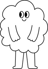 Cute cartoon doodle character. Funny cartoon character illustration. Vector design element for art, logo, social media, branding, print, sticker, poster, banner, ETC.
