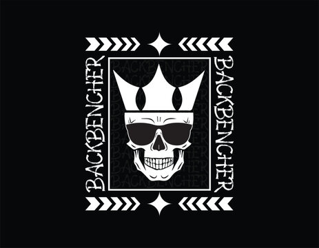 backbencher streetwear design, modern streetwear illustrations for t shirt. urban style streetwear template for t shirt, hoodie, poster and more