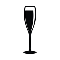 champagne glass on white background