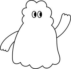 Cute cartoon doodle character. Funny cartoon character illustration. Vector design element for art, logo, social media, branding, print, sticker, poster, banner, ETC.