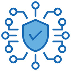 Insurance Technology Blue White Icon