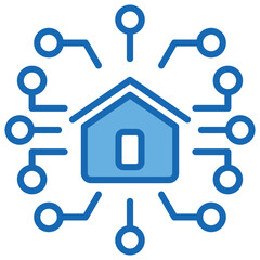 Property Technology Blue White Icon