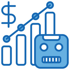 Automated Trading Blue White Icon