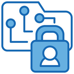 Obraz premium Data Privacy Blue White Icon