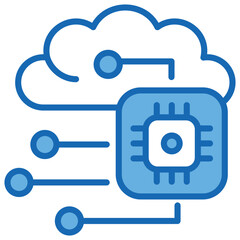Machine Learning Blue White Icon