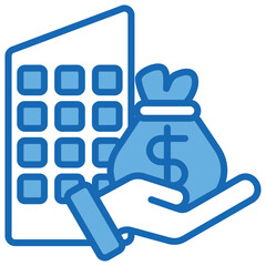 Obraz premium Venture Capital Blue White Icon