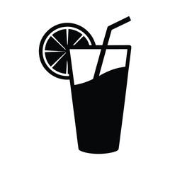 cocktail with ice and straw