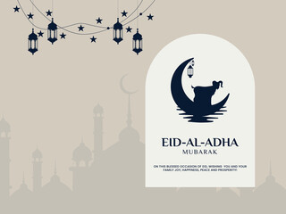 Eid al adha mubarak simple islamic background design