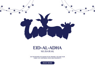 Elegant eid al adha islamic festival social media banner and eid mubarak post template