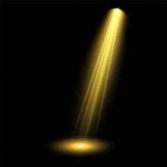 Bright light flash with cross-shaped beams, radiant white starburst, glowing flare overlay. Spotlight and Star with Bokeh and Dust Effect. Glowing Abstract. Yellow light effects. Light design element.