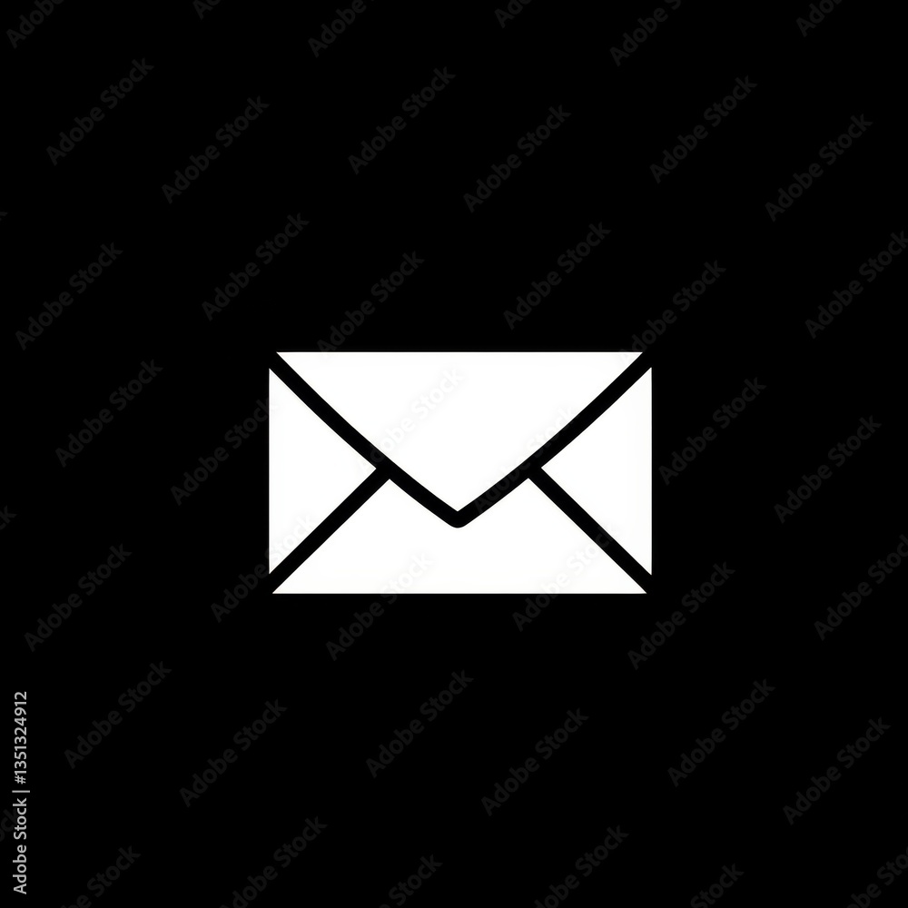 Poster email icon: simple white envelope symbol on dark background for digital communication.