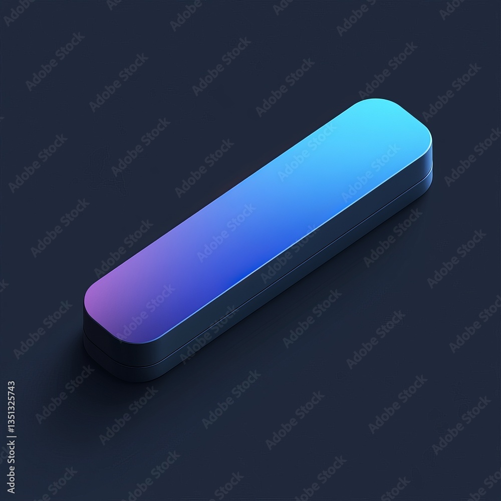 Poster Modern Rectangular Gradient Object on Dark Background,  Sleek Design with Rounded Edges, Minimalist Aesthetics