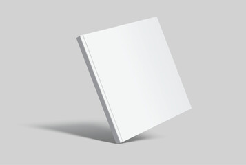 Vector realistic 3d square magazine mockup with white blank covers template on background. For the business presentation magazine, notebook, booklet, brochure, catalogue or a publisher advertising
