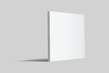 Vector realistic 3d square magazine mockup with white blank covers template on background. For the business presentation magazine, notebook, booklet, brochure, catalogue or a publisher advertising
