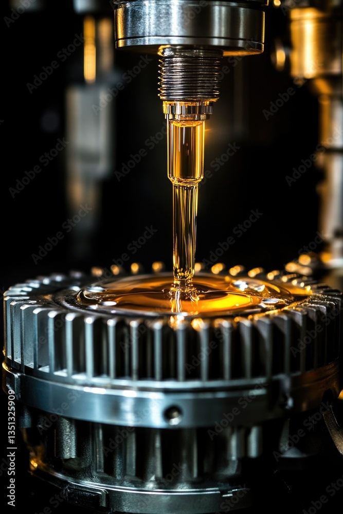 Aufkleber a close-up view of a machine leaking liquid, useful for industrial or science-related projects