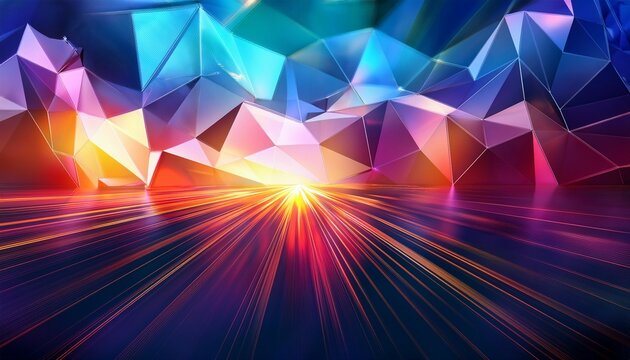 summary colourful polygonal lightscape historical past