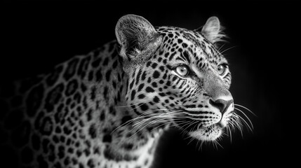 Obraz premium Black & White Beautiful tiger - isolated on black background. Ai Generated Images