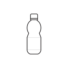 Plastic bottle black icon template. Vector flat style sign illustration