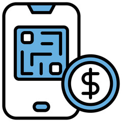 Online Payment Blue Black Icon