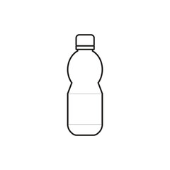 Plastic bottle black icon template. Vector flat style sign illustration