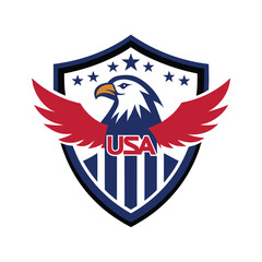 Obraz premium american eagle with flag