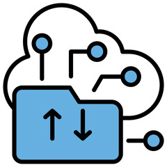 Cloud Storage Blue Black Icon
