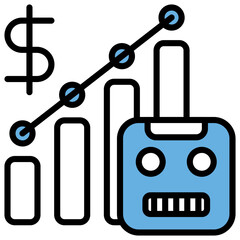 Automated Trading Blue Black Icon