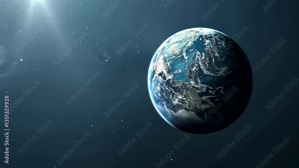 Poster a stunning depiction of earth set against the vastness of space, symbolizing the intersection of tec