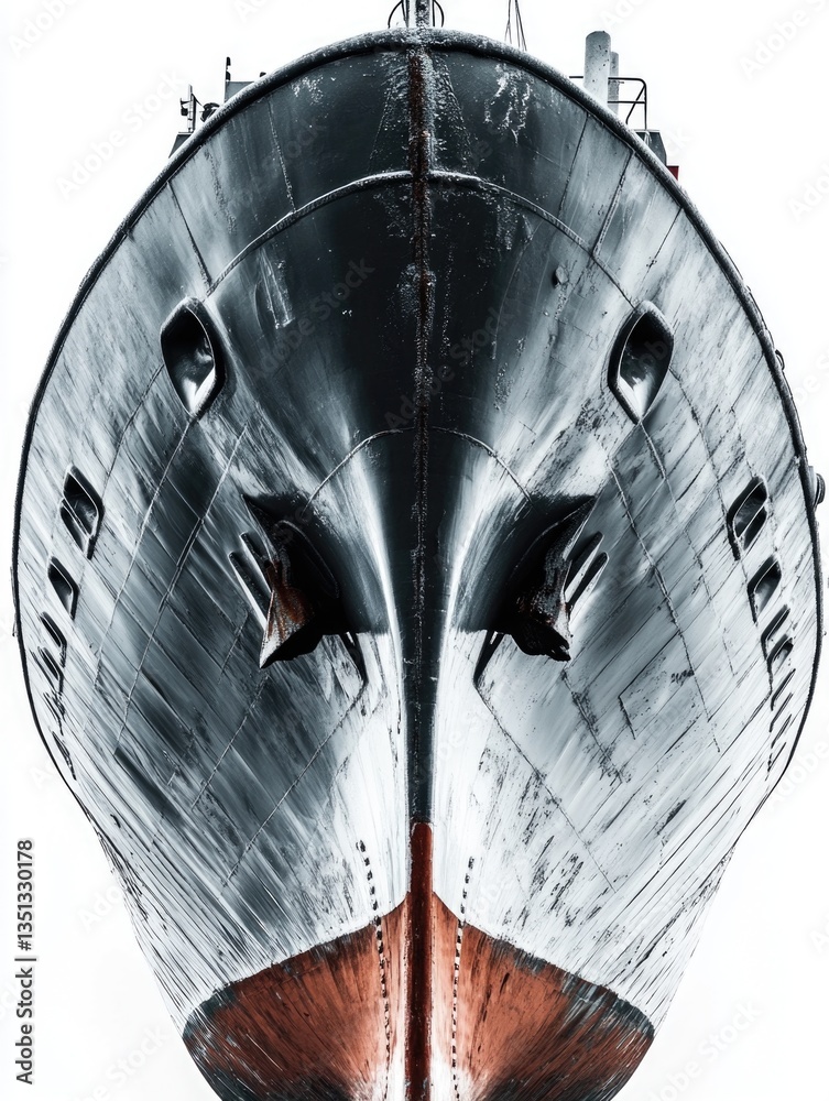 Aufkleber a large boat with heavy rust damage on its side, ideal for use in scenes about decay or neglect