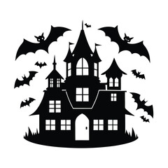 halloween house with bats