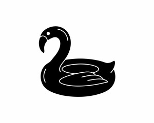 creative details Flamingo Pool Float Icon vector illustration