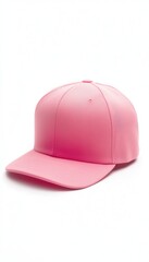 Fototapeta premium Blank snapback hat mockup with six-panel construction and ventilation eyelets, ideal for showcasing embroidery, patches, and print designs