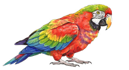 Fototapeta premium An Expressive Watercolor Illustration of a Parrot With an Array of Vibrant Colors