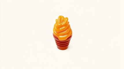 Orange swirl ice cream cone, studio shot